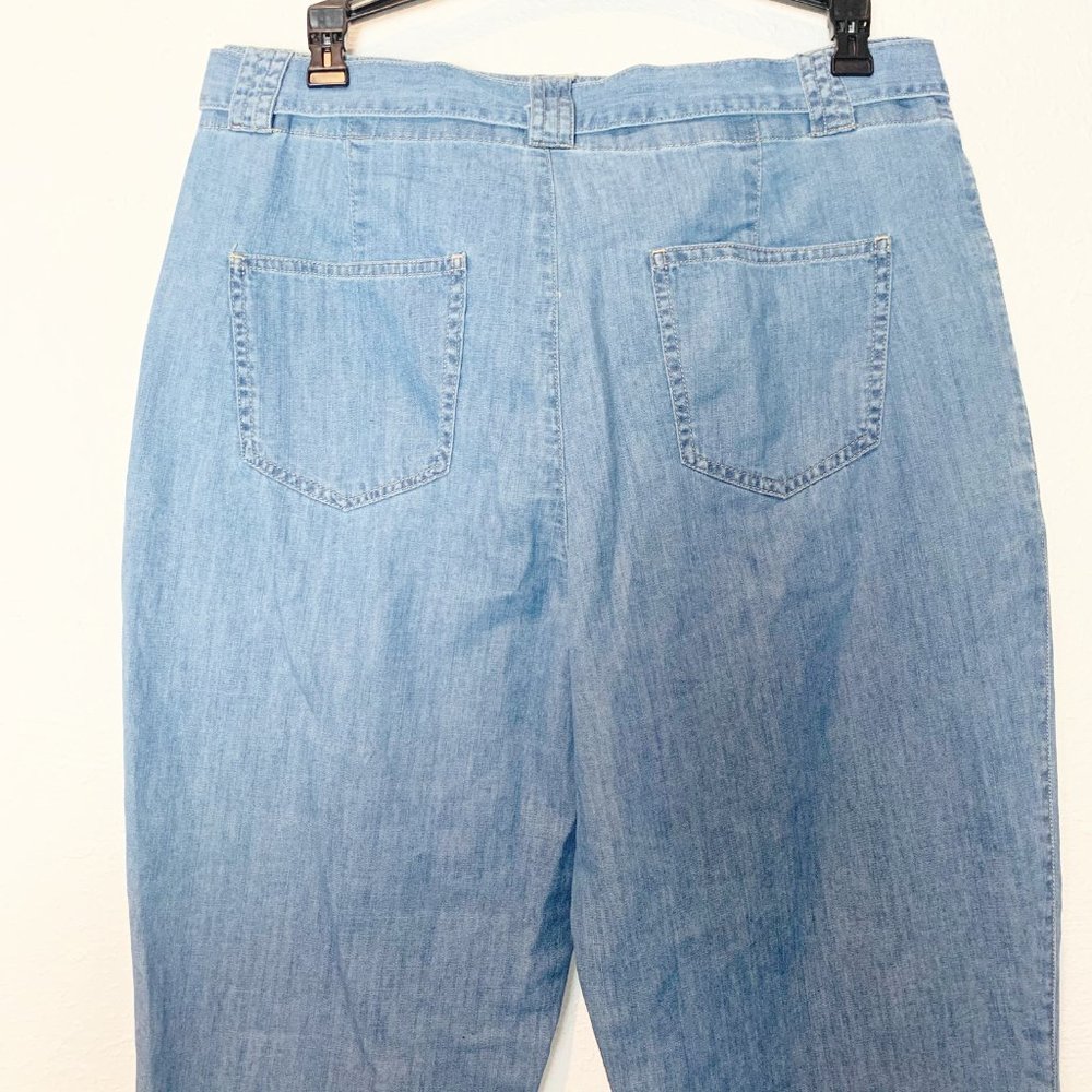 CeCe High-Waisted Denim Straight Belted pa… - Picture 6 of 8